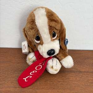 Vintage 1984 Applause Sad Sam Hound Dog Plush Stuffed Animal with Noel Stocking